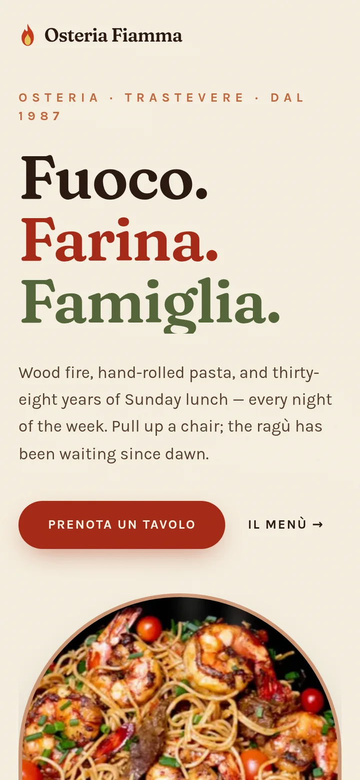 Osteria Fiamma — mobile 1